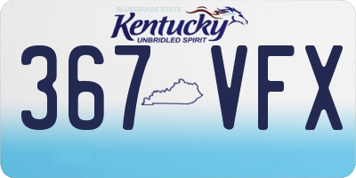 KY license plate 367VFX