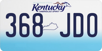 KY license plate 368JDO