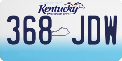 KY license plate 368JDW