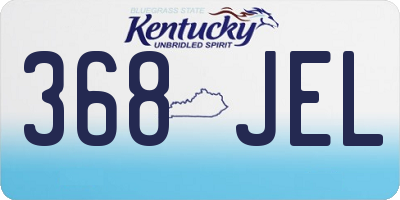 KY license plate 368JEL