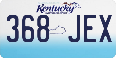 KY license plate 368JEX