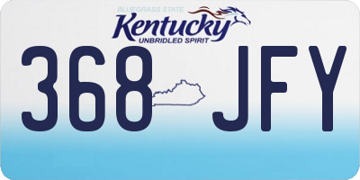 KY license plate 368JFY