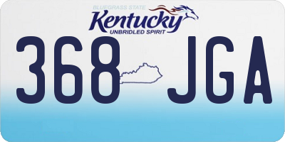 KY license plate 368JGA