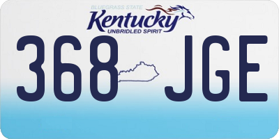 KY license plate 368JGE