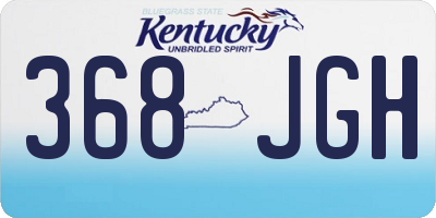 KY license plate 368JGH