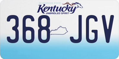 KY license plate 368JGV