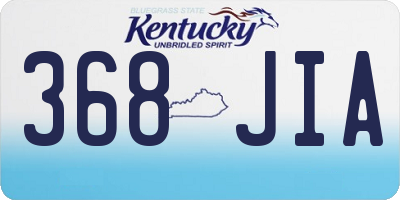KY license plate 368JIA