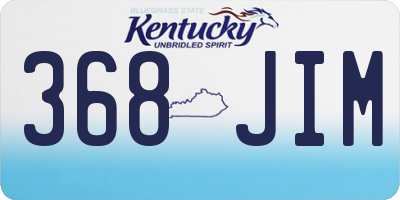 KY license plate 368JIM