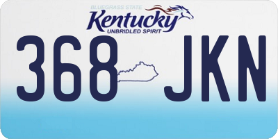 KY license plate 368JKN