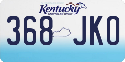 KY license plate 368JKO