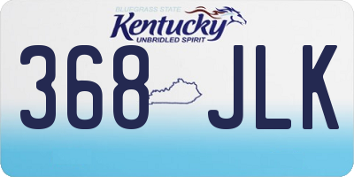 KY license plate 368JLK
