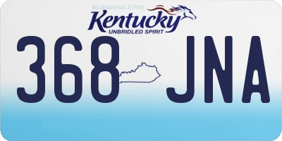 KY license plate 368JNA