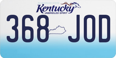 KY license plate 368JOD