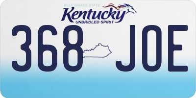 KY license plate 368JOE