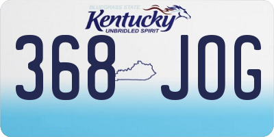 KY license plate 368JOG