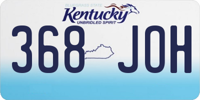 KY license plate 368JOH