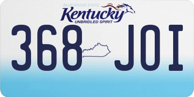 KY license plate 368JOI