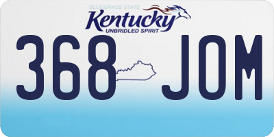 KY license plate 368JOM