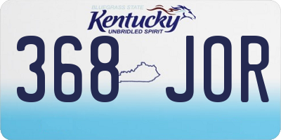 KY license plate 368JOR