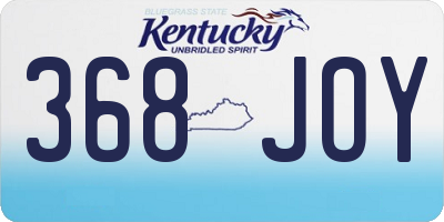 KY license plate 368JOY