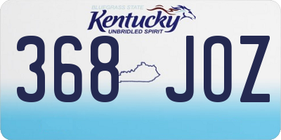 KY license plate 368JOZ