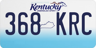 KY license plate 368KRC