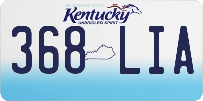 KY license plate 368LIA