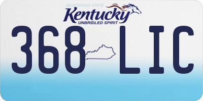 KY license plate 368LIC