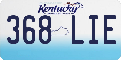 KY license plate 368LIE