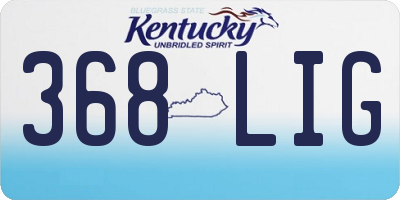 KY license plate 368LIG