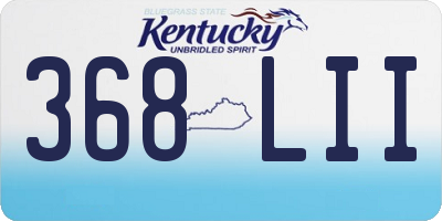 KY license plate 368LII