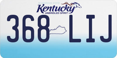 KY license plate 368LIJ