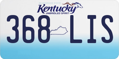 KY license plate 368LIS