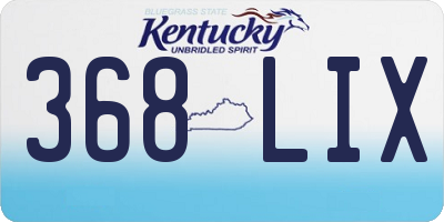 KY license plate 368LIX