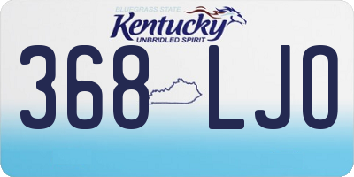 KY license plate 368LJO