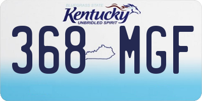 KY license plate 368MGF