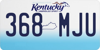 KY license plate 368MJU