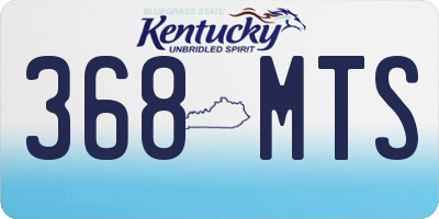 KY license plate 368MTS