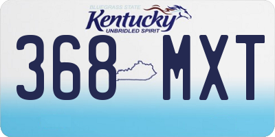 KY license plate 368MXT