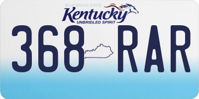 KY license plate 368RAR