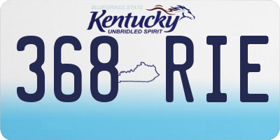 KY license plate 368RIE