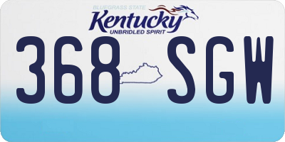 KY license plate 368SGW