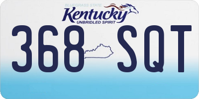 KY license plate 368SQT