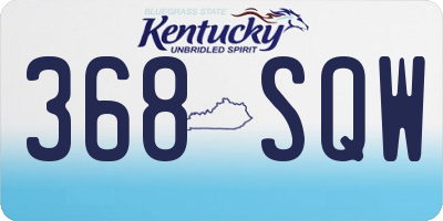KY license plate 368SQW