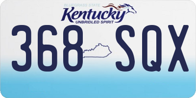 KY license plate 368SQX