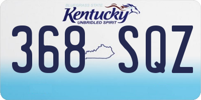 KY license plate 368SQZ