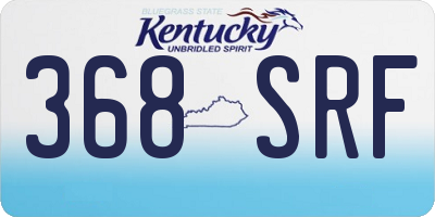 KY license plate 368SRF