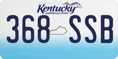 KY license plate 368SSB