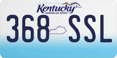 KY license plate 368SSL