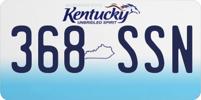 KY license plate 368SSN